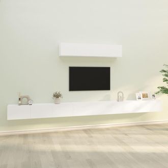 vidaXL Vidaxl - Set De Muebles Para Tv 6 Piezas Madera Contrachapada Blanco