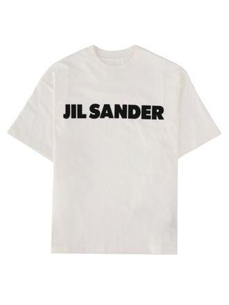 Jil Sander White Boxy Bold Front Logo Cotton T-Shirt
