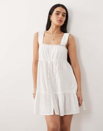 Iisla & Bird Vestito da mare corto bianco con bottoni