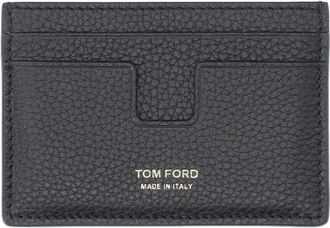 Tom Ford Black Pebble Leather Cardholder