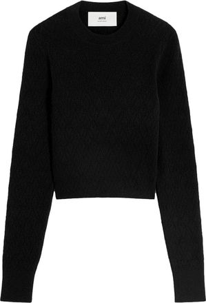 Ami Ami de Coeur cotton-blend top - women - Cotton/Wool - S - Black