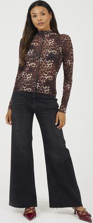 Brave Soul Jeans a fondo ampio neri a vita medio alta-Nero