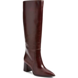 Vince Camuto Lumina Pointed Toe Boot in Rich Mahogany Weston Leather at Nordstrom Rack, Size 7.5 Extra-Wide Calf