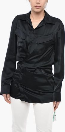 Off-white Camicia In Satin TWIST Con Drappeggio Off-White