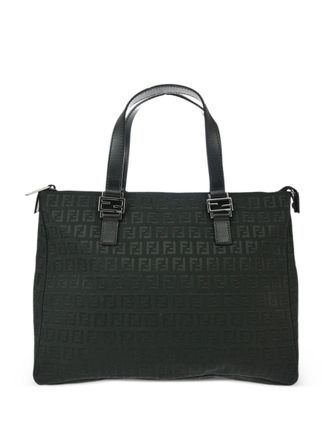 美品】FENDI ボストンバッグ ズッキーノ ブラック レザー