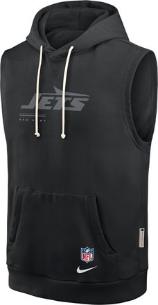 Nike New York Jets Sideline Nike Mens Dri-FIT NFL Sleeveless Pullover Hoodie in Black | 03B400A72-0CN