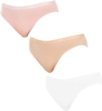 Dim Womens Briefs Set of 3 | Les Pockets Ecodim | Cotton & Elastane | Comfort Belt | Multicoloured | Invisible Under Clothes Skin/Pink/Pearl S