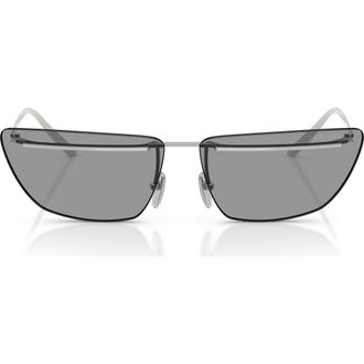 Prada 64mm Oversize Butterfly Sunglasses in Silver /Grey at Nordstrom