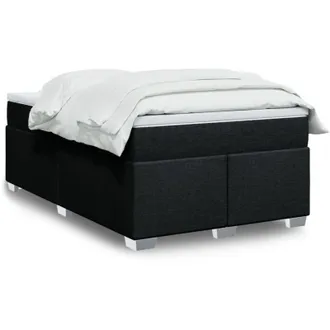vidaXL Cama Box Spring Con Colch&oacute;n Tela Negro 120x190 Cm Vidaxl