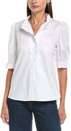 Tyler B&ouml;e Gwen Cotton Ruffle 3/4 Sleeve Top In White