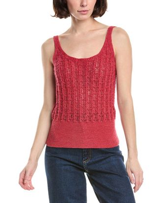 Eleventy Knitted Linen-Blend Tank Top
