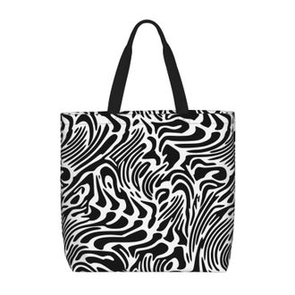 Generic Women Handbag Zebra Pattern Womens Tote Bag Folding Large Capacity Shoulder Bags, For School, Work, Christmas, Daily, Holiday