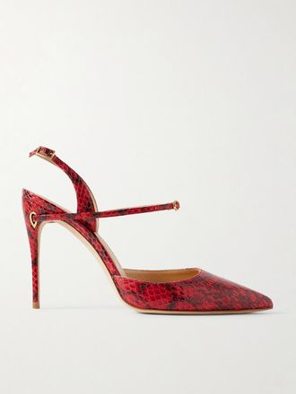Jennifer Chamandi Décolleté Slingback A Punta In Elafe Vittorio 105 - Rosso