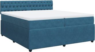 vidaXL Cama Box Spring Con Colch&oacute;n Terciopelo Azul 200x200 Cm Vidaxl