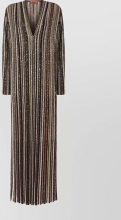 Missoni striped maxi dress with v-neckline and sequins