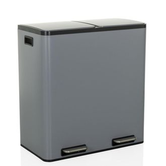 hjh OFFICE Cubo de basura de acero Gris