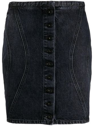 Marcelo Burlon denim mini skirt - women - Cotton/Polyester - 25 - Black