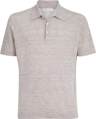 Brunello Cucinelli Gebreid poloshirt - Beige