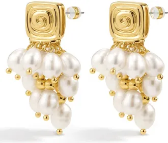 Luv AJ The Seychelles Imitation Pearl Statement Earrings in Gold at Nordstrom