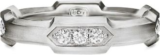 David Yurman Anello a fascia Hex Station in argento sterling con diamanti (6mm)