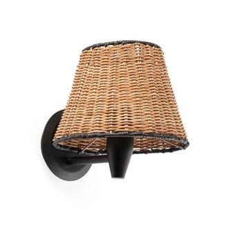 Faro Barcelona Aplique De Pared Negra/rat&aacute;n Samba