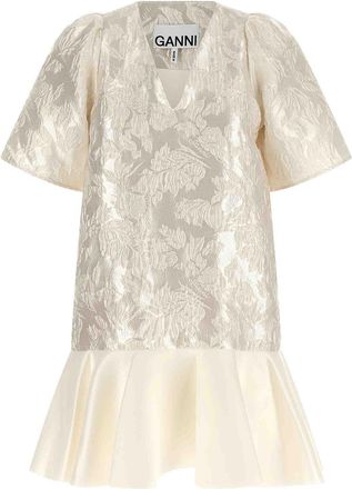 Ganni Satin Cloque Mini Dress