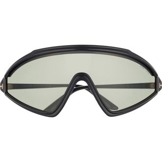 Tom Ford 00mm Shield Sunglasses in Black/Other /Smoke at Nordstrom Rack