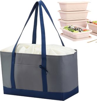 Generic Reusable Shopping Bags,Insulated Waterproof Reinforced Handles - Kitchen Reusable Grocery Bags Shopping Tote | for Home Apartment Kitchen Fishing Picn