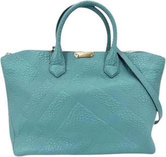 Burberry Pre-owned Vintage Schoudertas - Dames - Vintage Handtas - Blauw - ONE Size - Leer - Vintage