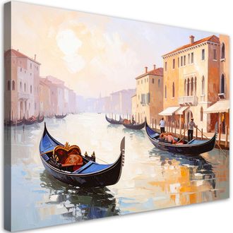 Artgeist Quadro Su Tela, Italia Venezia Gondole Vista - 100x70