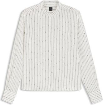 BOSS Regular-fit blouse with broken stripe