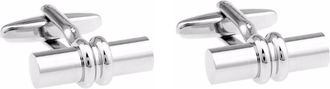 Charles William London Elegant Silver Round Barrel Cufflinks Shirt Cuff Link Style Fashion Shop