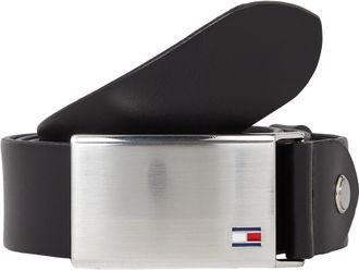 Tommy Hilfiger Mens Th Plaque Belt 3.5 Adj Belt, Black, 100