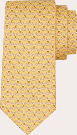 Ferragamo Men Club print silk tie Yellow