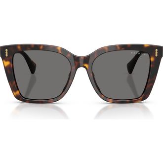 Ralph Lauren RA5349U 53mm Polarized Square Sunglasses in Shiny Dark Havana/polar Grey at Nordstrom