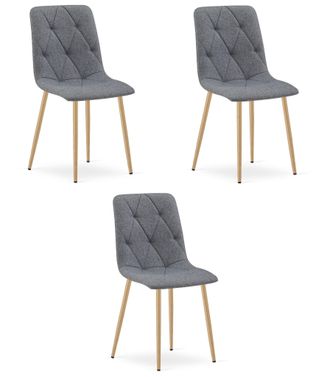 OEM Silla Libra - Tela Gris Oscuro / Patas Color Madera X 3