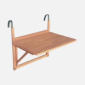 Sweeek Mesa Auxiliar De Madera Para Balc&oacute;n, Plegable