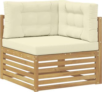 vidaXL Sof&aacute; De Esquina Para Exteriores Madera De Acacia S&oacute;lida Blanco Vidaxl
