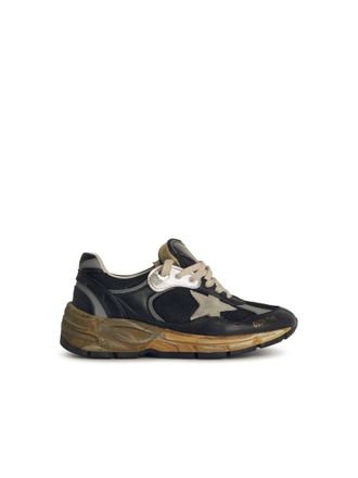 Golden Goose Running Dad Black Leather Blend Sneakers