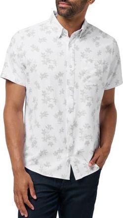 Travis Mathew Mist On the Lake Short Sleeve Button-Up Shirt in White at Nordstrom Rack, Size Xxx-Large