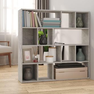 Berkfield Home Book Cabinet/Room Divider Concrete Grey 105x24x102 cm | Size: 105 x 24 x 102 cm