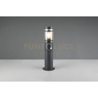 Reality Paolma palo da esterno metallo antracite con sensore movimento IP44 H.50CM 1 luce attacco E27