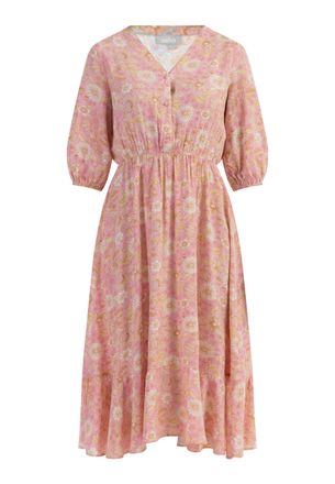 Usha midi-jurk Dames Roze Veelkleurig