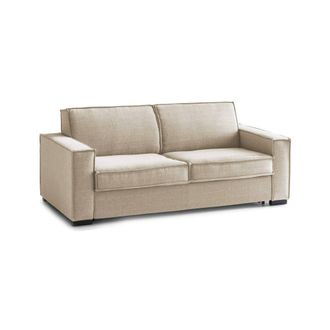 Talamo Italia Talamo Italia - Sof&aacute; Fijo Adriana, Sof&aacute; De 2 Plazas, 100% Made In Italy, Sof&aacute; De Sal&oacute;n En Tela, Con Reposabrazos Est&aacute;ndar, Cm 180x95h90, Beige, Con Em