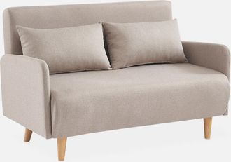 Sweeek Sof&aacute; Cama Con Patas De Madera De 2 Plazas