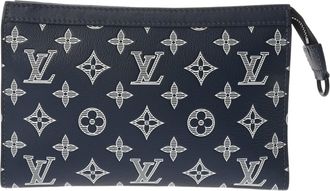 Louis Vuitton Blue Navy Monogram Shadow Pouch Shoulder Bag (Pre-Owned)