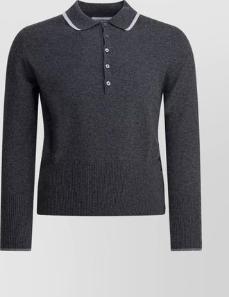 Thom Browne polo shirt with contrast collar trim