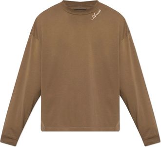 Amiri Tops, Heren, Bruin, S, Katoen, T-shirt met lange mouwen
