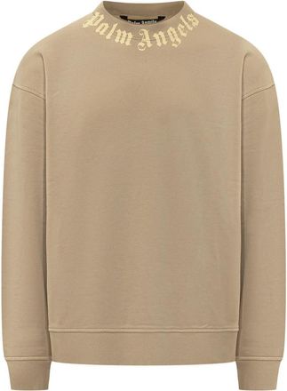 Palm Angels Beige Crew Neck Sweatshirt
