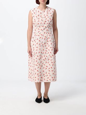 Jil Sander Abito midi in tessuto tecnico floreale